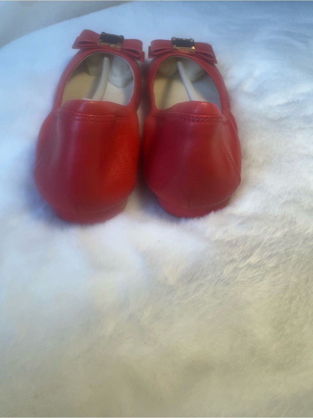 Cole Haan Tali Bow Ballet flat Maple Coral SOFT leather gold buckle Sz 7 - Picture 5 of 9